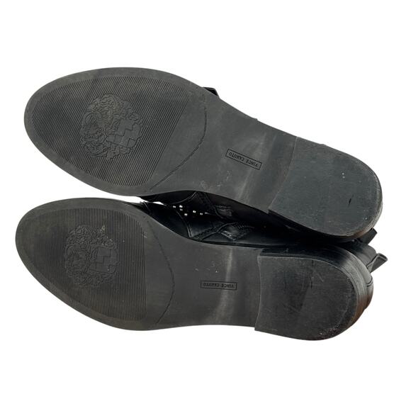 VINCE CAMUTO Corvina Studded Moto Boot SZ 8.5 Women’s Black Leather Buckle Edgy - Picture 7 of 12